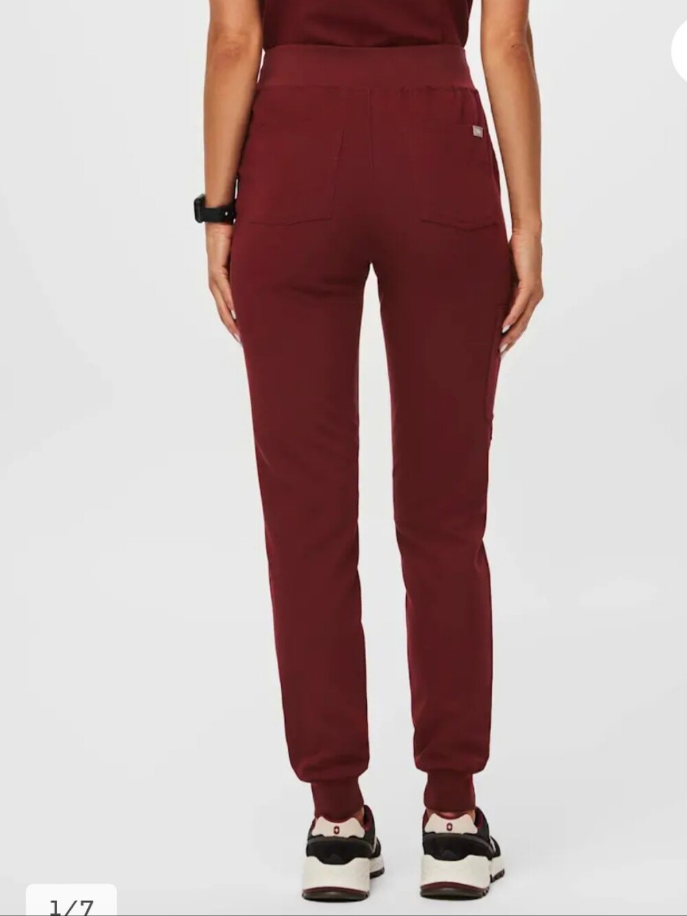 Figs Zamora Scrub Jogger Pants Professional Women's High Waist Burgundy sz XXS. - Picture 8 of 16